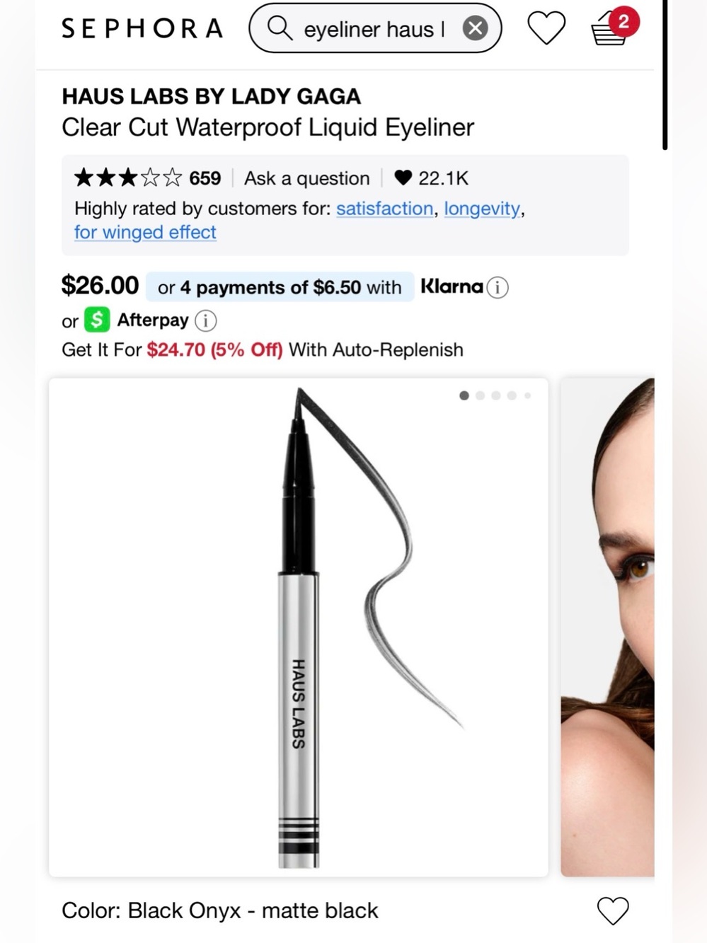 Haus Labs By Lady Gaga Clear Cut Waterproof Liquid Eyeliner — Black Onyx